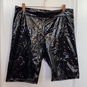 RENAMED latex Black high waisted shorts
